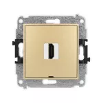 MINI Mechanizm gniazda pojedynczego HDMI 2.0, 4K, bez pola opisowego złoty