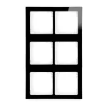 DECO Ramka modułowa 6 krotna (2 poziom, 3 pion) - efekt szkła (ramka czarna; spód biała)