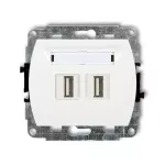 TREND Mechanizm gniazda podwójnego 2xUSB A-A 2.0 biały