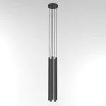 NER PANEL ZBH5 wisząca max. 5x2,5W, G9, 230V, przewód czarny, szary grafitowy (mat) RAL 7024