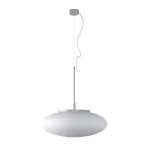 OVAL fi550 wisząca max.3x23W, E27, 230V, przewód transparentny, srebrny aluminiowy (mat struktura) RAL 9006