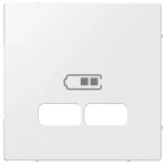Merten, System M, płytka centralna gniazda ładowania USB, biały polarny