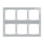 DECO Ramka modułowa 6 krotna (3 poziom, 2 pion) - efekt szkła (ramka szara; spód biała)