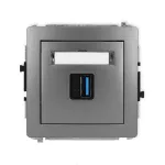 DECO Mechanizm gniazda pojedynczego USB A-A 3.0 grafitowy