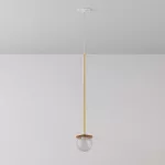 CLAR 500 fi100 wisząca wpust LED 2,7W/298lm/3000K, 230V, przewód transparentny, kolor złota (gładki mat)