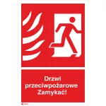 DRZWI PRZECIWPOŻAR.ZAMYKAĆ 150X205 FOLIA SAMOPRZYLEPNA FOTOLUMINESCENCYJNA 30P/F1\FS