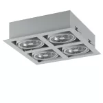 MARA P4Dh AR111 wpust stropowy max. 4x60W, G53, 12V, srebrny aluminiowy (mat struktura) RAL 9006