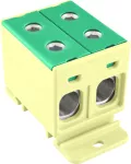 ZŁĄCZKA SZYNOWA ROZDZIELCZA 1-TOROWA 4-OTWORY 50MM2 ZGX 2x50 ŻÓŁTO - ZIELONA