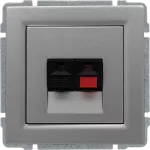 KOS 66 Gniazdo głośnikowe pojedyncze, stereofoniczne, bez ramki ALUMINIUM, 6640771