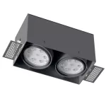 GUTAR B2Bhd wpust stropowy bezramkowy, max. 2x35W, GU10, 230V, czarny głęboki (mat struktura) RAL 9005
