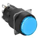 Harmony XB6 Przycisk, Podświetlany, Niebieski, Płaski, 1 CO, 24 V DC, 16 mm, Plastikowy