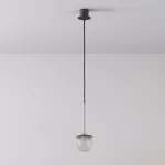 CLAR 200 fi100 wisząca LED 2,7W/298lm/3000K, 230V, przewód czarny guma, kolor srebra (gładki mat)