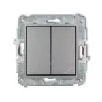 ICON Mechanizm łącznika jednobiegunowego ze schodowym (osobne zasilanie) srebrny metalik