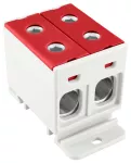 ZŁĄCZKA SZYNOWA ROZDZIELCZA 1-TOROWA 4-OTWORY 50MM2 ZGX 2x50 CZERWONA