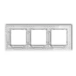 DECO Ramka uniwersalna potrójna transparentna DECO Art - efekt szkła (ramka: transparentna; spód: biały)