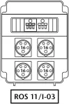 Rozdzielnica 4*16A 5p,zabezp. 2*3F-16A