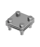 [NI V2A] Złącze uniwersalne bednarka / bednarka 60x60mm