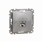 Gniazdo komputerowe RJ45 kat.6 STP, Sedna Design & Elements, srebrne aluminium