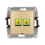 ICON Mechanizm gniazda światłowodowego/optycznego podwójnego, bez pola opisowego złoty