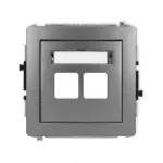 DECO Mechanizm gniazda multimedialnego podwójnego bez modułu (standard Keystone) grafitowy