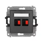 ICON Mechanizm gniazda głośnikowego podwójnego grafitowy mat