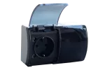 VG-2 Koala Gn. podw. 2x2P+Z SCHUKO n/t IP44 antracyt z klapk.dymną