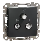 Gniazdo R/TV/SAT przelotowe (7dB), Sedna Design & Elements, czarny antracyt
