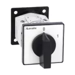 GF2090O Łącznik krzywkowy serii GF, rozłącznik, 1 pole, 20A, do montażu wewnątrz szafy z czarnym pokrętłem i tabliczką 48x48mm