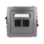 DECO Mechanizm gniazda podwójnego HDMI 2.0, 4K grafitowy