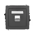 DECO Mechanizm ładowarki USB pojedynczej USB A, 5W max., 5V, 1A grafitowy mat