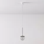 CLAR 200 fi100 wisząca LED 2,7W/298lm/3000K, 230V, przewód transparentny, kolor srebra (gładki mat)