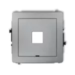 DECO Mechanizm gniazda multimedialnego pojedynczego bez modułu, bez pola opisowego (standard Keystone) srebrny metalik