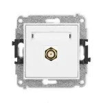 ICON Mechanizm gniazda antenowego pojedynczego typu F (SAT) pozłacany biały