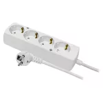 PS-470S/1,5/3,0 Przedłużacz z czterokrotnym gniazdem 4x2p+Z, Schuko, 3x1,5; 16A; 3m; biały