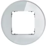 ICON Ramka uniwersalna pojedyncza okrągła - efekt szkła (ramka: szara spód: grafitowy mat) szary