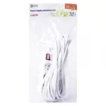 Przedłużacz 10 m / 3 gniazda / z wyłącznikiem / biały / PVC / 1,5 mm2