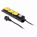 PS-370WS/44/1,5/5 E Przedłużacz warsztatowy 3x230V IP44 H05RR-F 3G1,5 5m, czarno-żółty