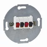 Merten, mechanizm gniazda głośnikowego podwójnego, biały polarny