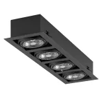 MARA P5Eh AR111 wpust stropowy max. 4x60W, G53, 12V, czarny głęboki (mat struktura) RAL 9005