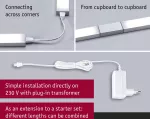 Zestaw uzupełniający opraw podszafkowych LED LINE DIM PIR 2x6W 2x500lm 550mm 30000K 24V biały matowy / aluminium
