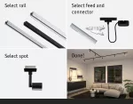 Reflektor na szynoprzewód URail LUX DIM GU10 max.10W czarny matowy / tworzywo sztuczne