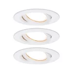 PAULMANN Oprawa do wbudowania NOVA PLUS COIN LED DIM wychylna zestaw 3x6W 470lm 93mm 2700K IP65 230V biały mat