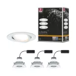 PAULMANN Oprawa do wbudowania NOVA PLUS COIN LED DIM wychylna zestaw 3x6W 470lm 93mm 2700K IP65 230V biały mat