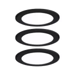 Zestaw opraw meblowych do wbudowania EBL SET 3x2,5W 3x180lm 4000K 12V czarny matowy / tworzywo sztuczne