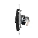 SIMON 54 WMDK-0620xx-049 Gniazdo komputerowe podwójne RJ45 kategoria 6, z przesłoną przeciwkurzową (moduł); czarny mat