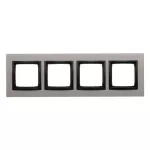 SIMON 54 NATURE WMDZ-0140xS-081 Ramka 4-krotna Nature-Metal, SATYNOWA NOC, IP20/IP44. (IP44-należy zastosować zestaw uszczelek DUN4)
