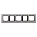 SIMON 54 NATURE WMDZ-0150xS-081 Ramka 5-krotna Nature-Metal, SATYNOWA NOC, IP20/IP44. (IP44-należy zastosować zestaw uszczelek DUN5)