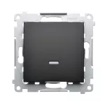 SIMON 54 WMDL-011xx1-049 Łącznik jednobiegunowy z sygnalizacją załączenia LED (moduł) 10AX, 250V~, szybkozłącza; czarny mat