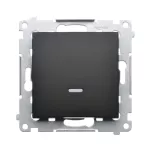 SIMON 54 WMDL-06112x-049 Łącznik schodowy z podświetleniem LED bez piktogramu (moduł) 16AX, 250V~, zaciski śrubowe; czarny mat
