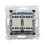 SIMON 54 WMDL-07120x-049 Łącznik krzyżowy podwójny z podświetleniem bez piktogramu (moduł) 10AX, 250V~, szybkozłącza; czarny mat